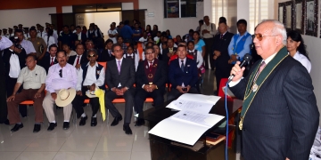 Rector de la Universidad Católica de Santa María, Dr. Manuel Briceño Ortega, en discurso de agradecimiento por la cesión del terreno.