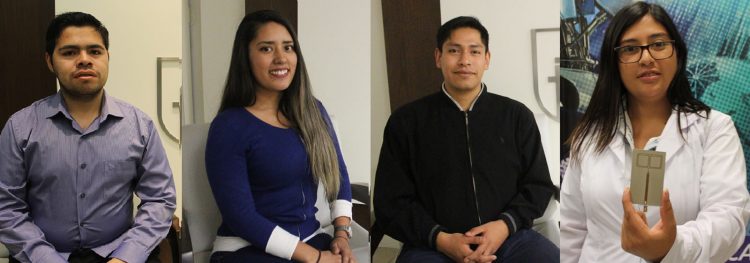 Giancarlo Murillo, Esther Rosas Bermejo, Alexander Paredes Choque y Alana Núñez Flores, los primeros egresados de la UCSP que se gradúan por artículo científico.
