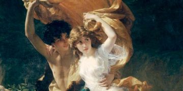 Dafnis y Cloe – La tormenta, de Pierre August Cot, pintada en 1880.