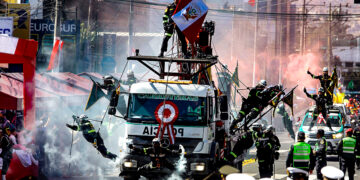 Otra de las unidades que deleitó al público fue la Policía de Carreteras.