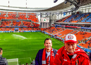 El “Chino” Salinas disfrutó del Mundial de Rusia 2018, junto a su hijo Alfredo Salinas Jr.
