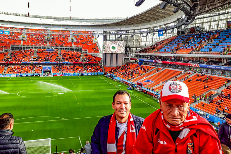 El “Chino” Salinas disfrutó del Mundial de Rusia 2018, junto a su hijo Alfredo Salinas Jr.