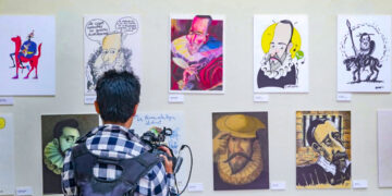 La exposición sobre Cervantes reúne cien retratos, entre caricaturas e ilustraciones, del célebre autor del Quijote