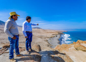 El gobernador regional de Arequipa, Rohel Sánchez supervisó la zona donde se construiría Corío.