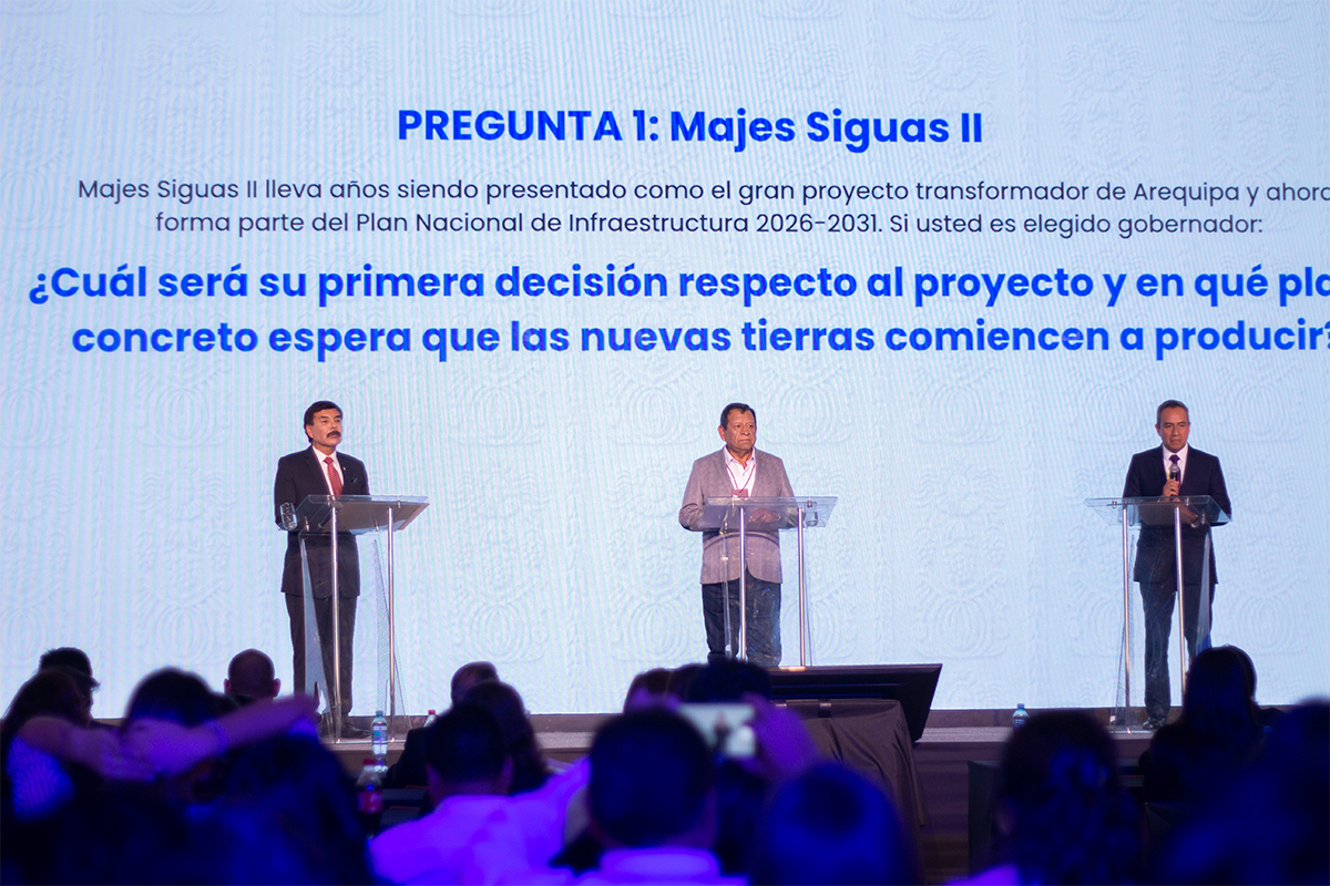 Algunos candidatos solo se centraron en si Majes Siguas II debe o no regresar a la administración del Gobierno Regional de Arequipa.